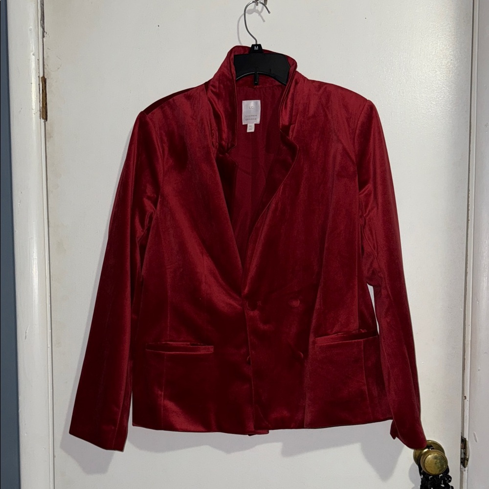 LC Lauren Conrad Deep Red Women's Blazer